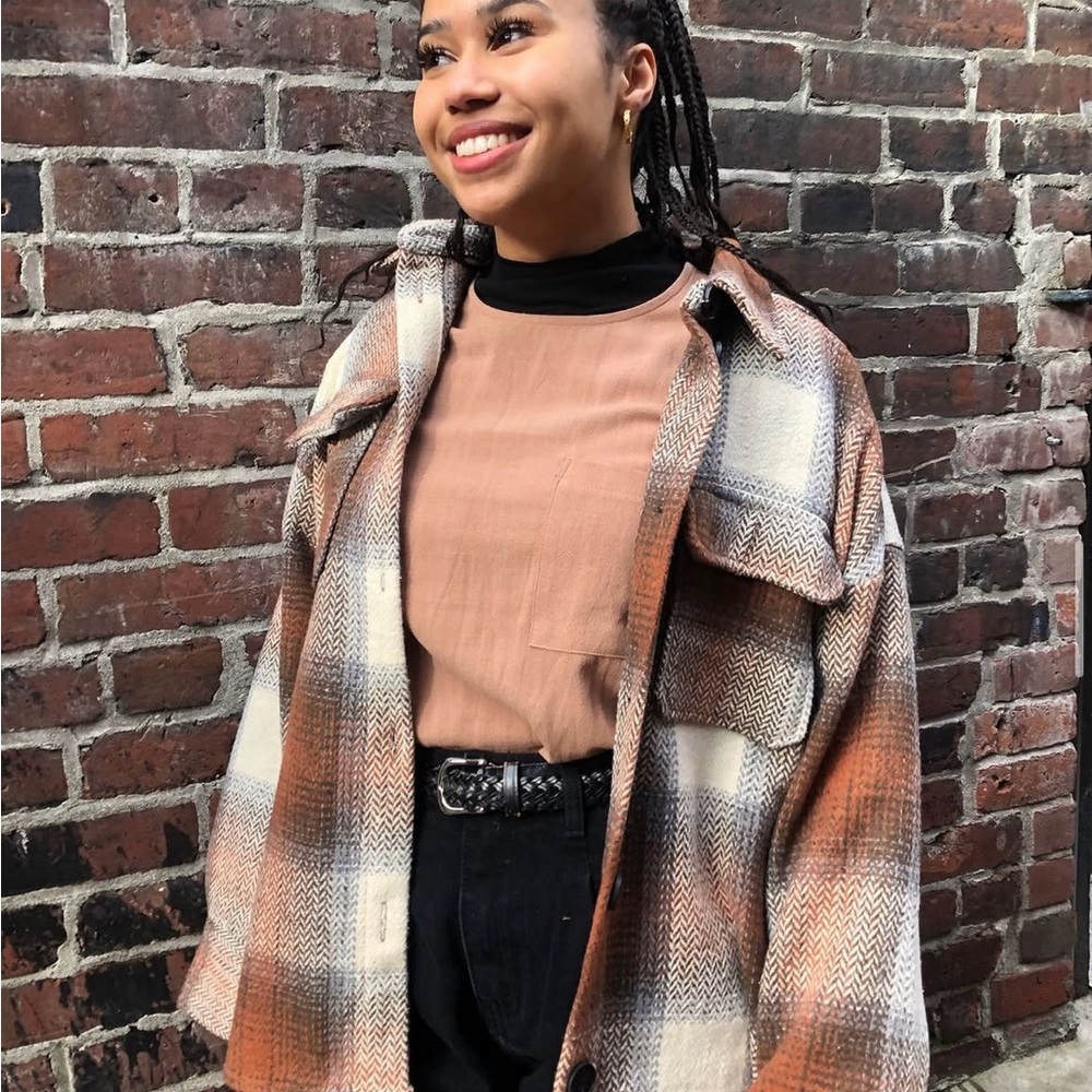 Plaid Button-Up Jacket - Picture 2 of 6